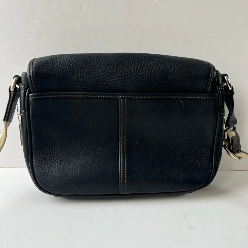 Coach Black Pebbled Leather Field Crossbody Bag 9609